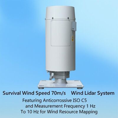 buy Prędkość wiatru 70 m/s System Lidar Wiatru z antykorozyjnym ISO C5 i częstotliwością pomiaru od 1 Hz do 10 Hz do mapowania zasobów wiatru online manufacture
